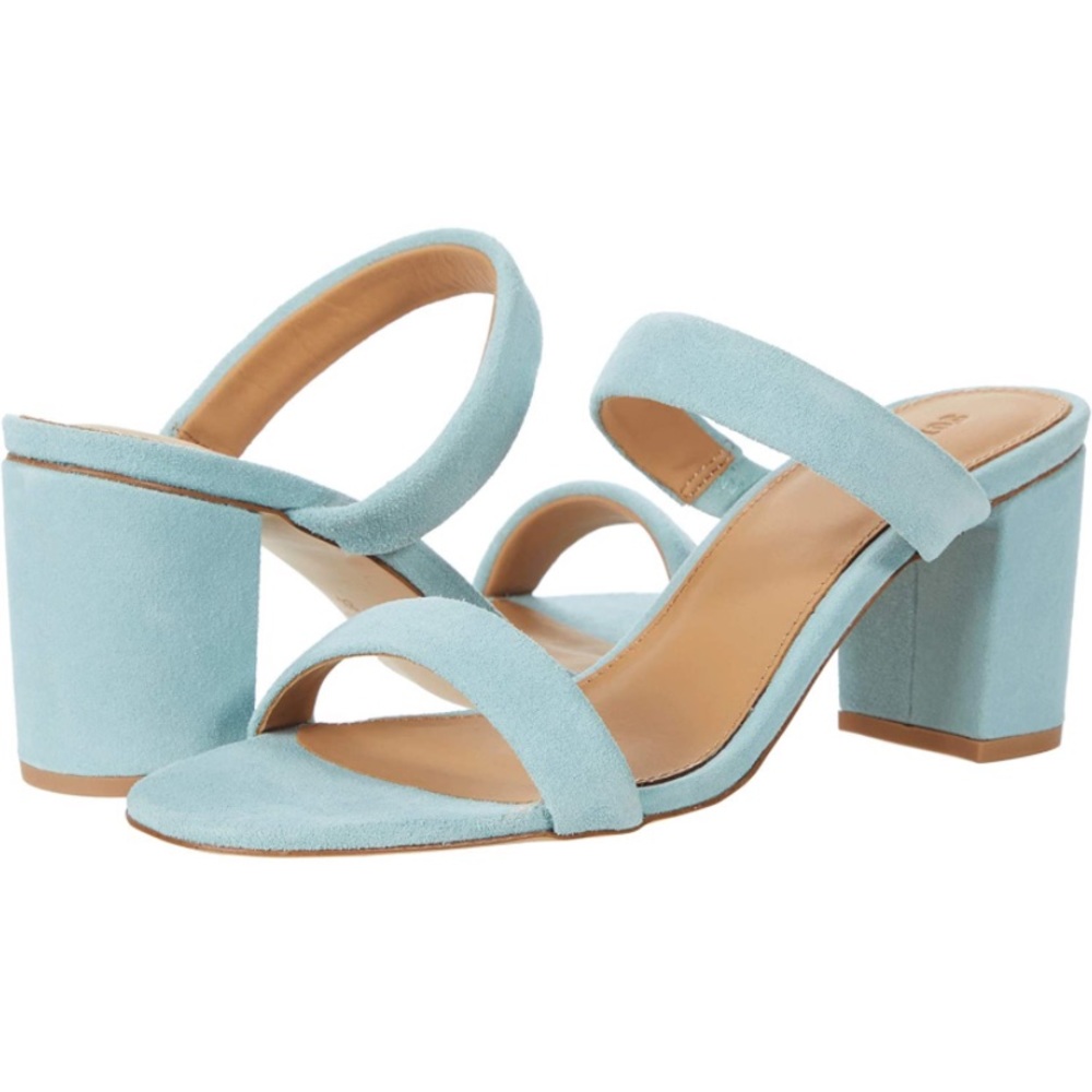 Soludos Ines Block Heel Sandal - Light Blue 7